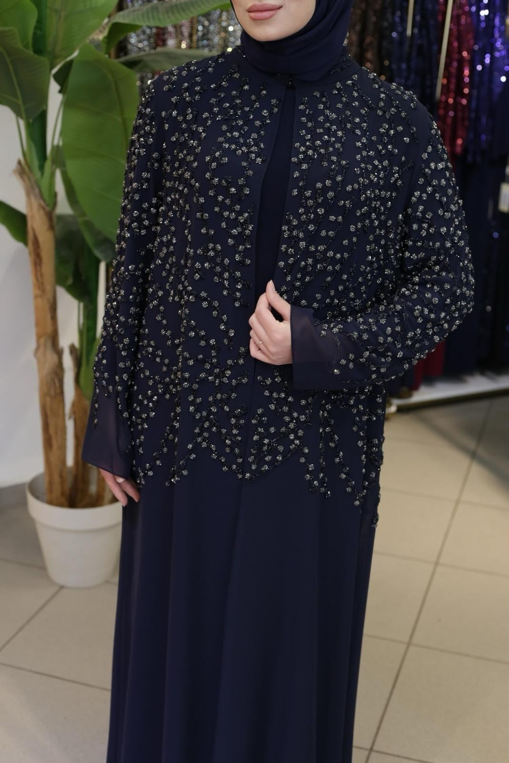 BEY805 CODE STEIN GEDRUCKT ABAYA ANZUG