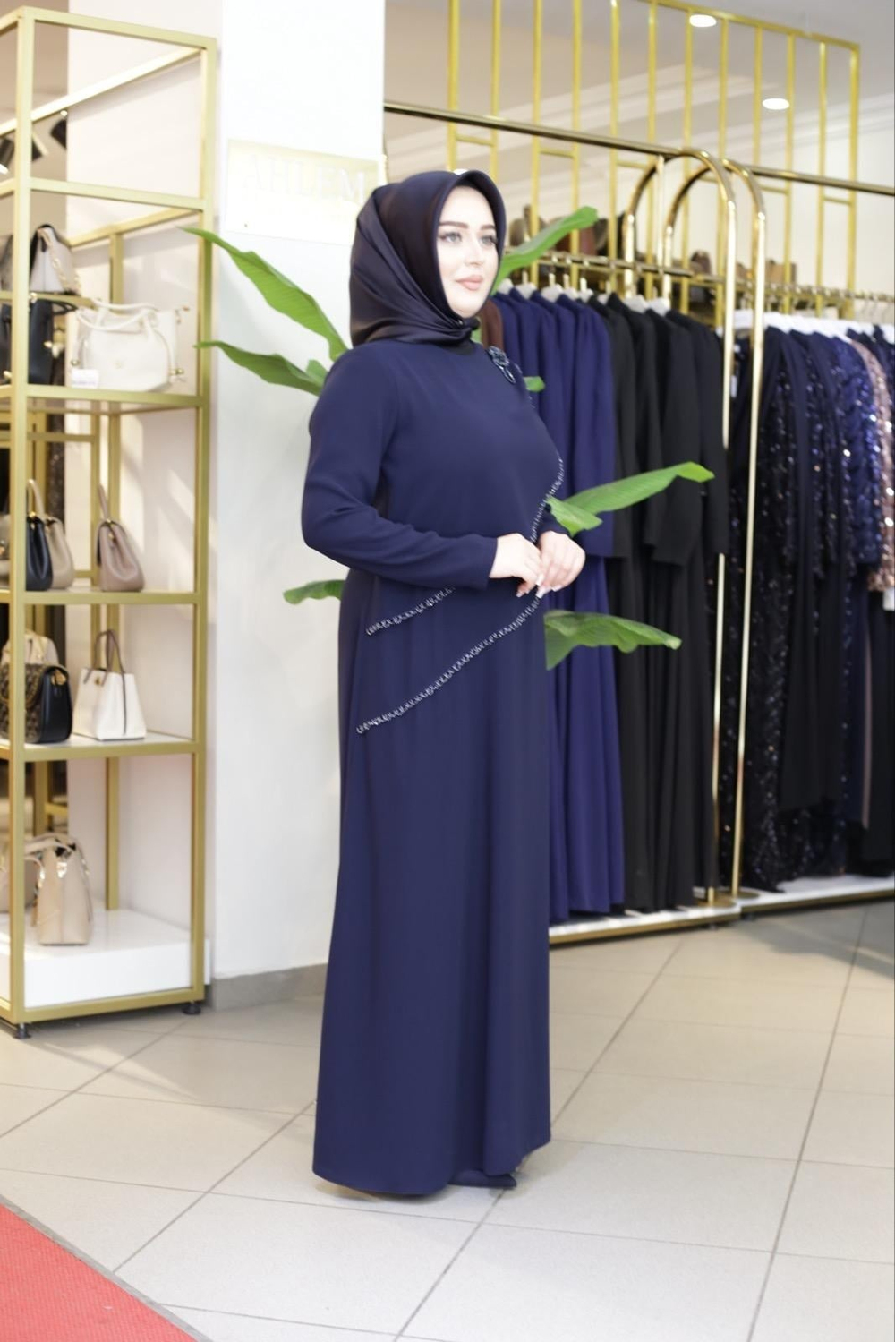 BRONŞLU KALEM ELBİSE 4254 KOD