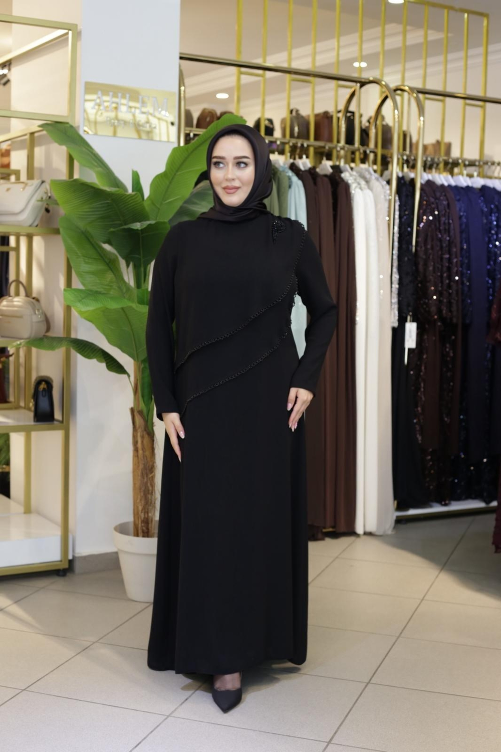 BRONŞLU KALEM ELBİSE 4254 KOD