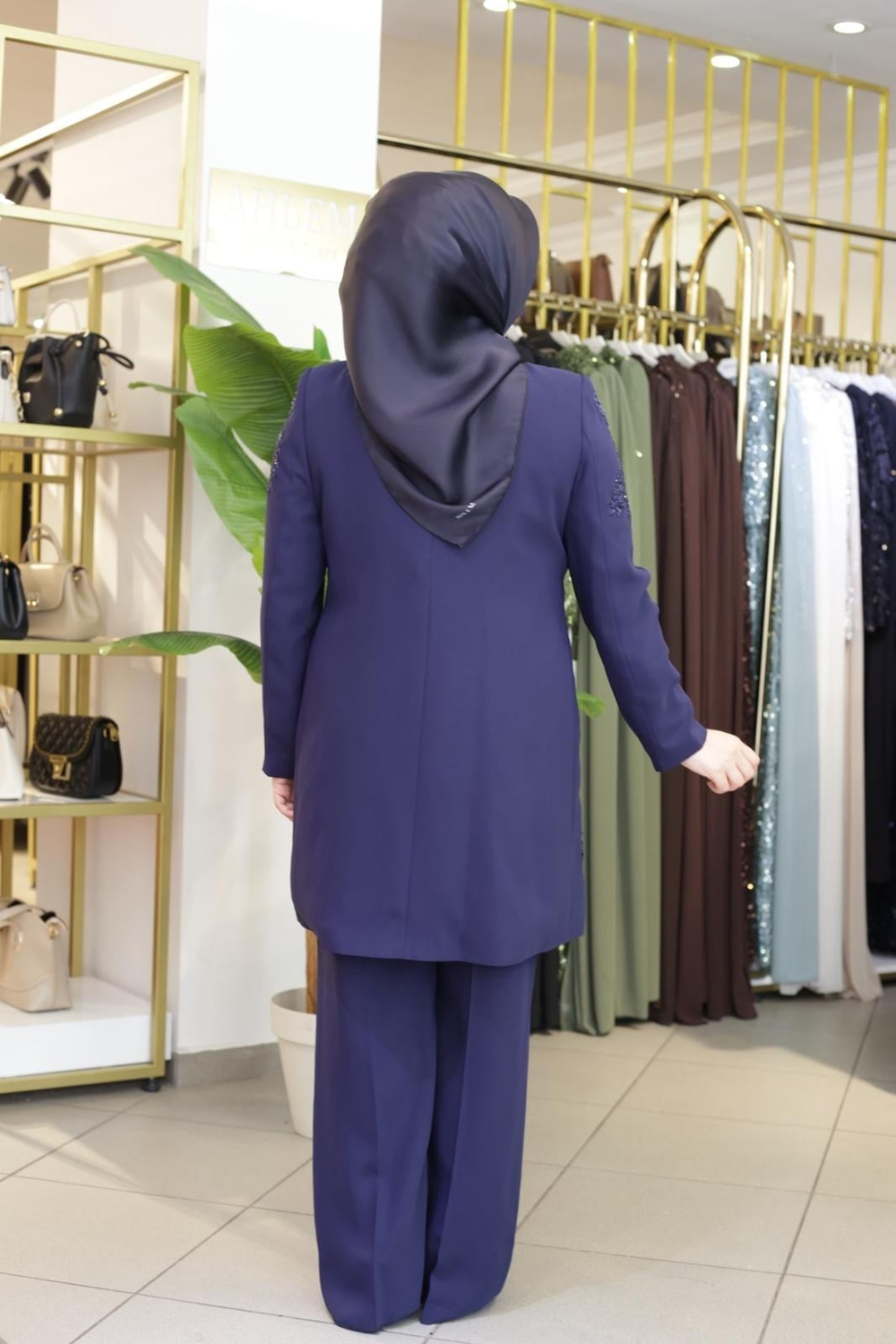 ÇİÇEK TAŞ BASKILI PANTOLONLU TAKIM TS5212 KOD