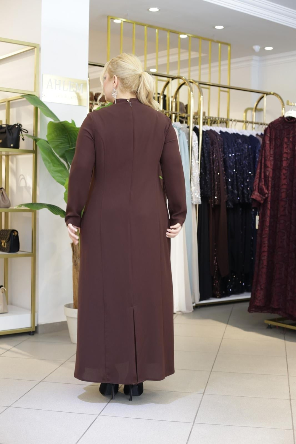 FLORAL İŞLEMELİ ELBİSE 2611 KOD