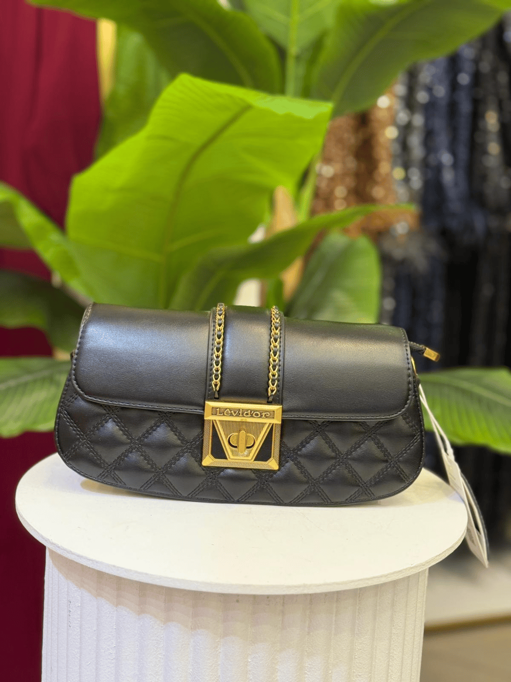 LEVİDOR OVAL CAPITONE PATTERN SHOULDER BAG 930294