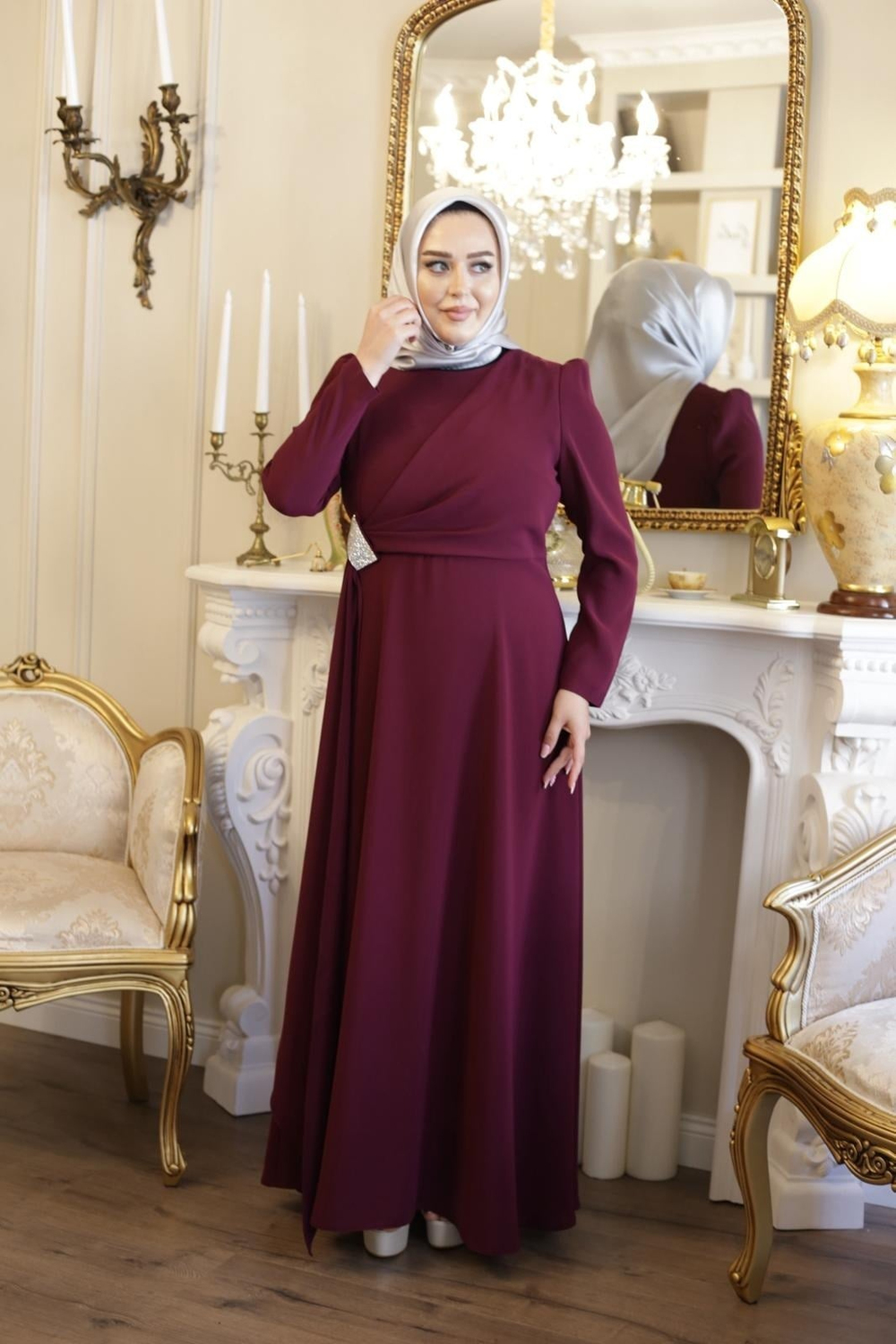 5701 CODE FRONT DRAPED DRESS