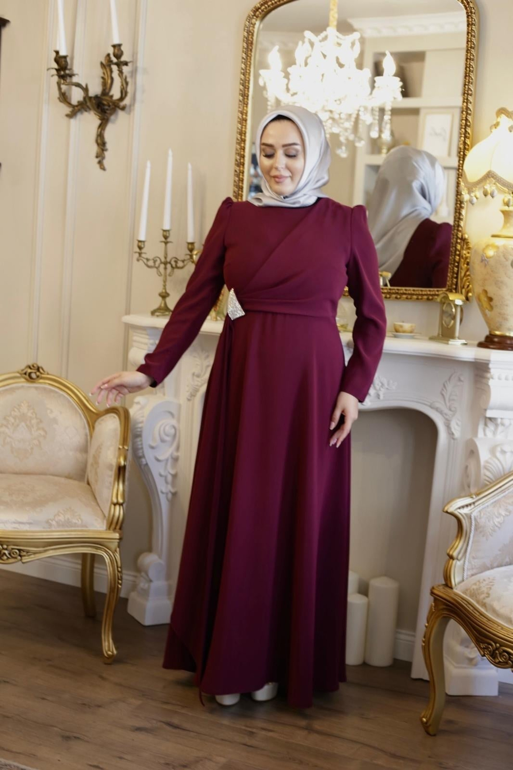 5701 CODE FRONT DRAPED DRESS
