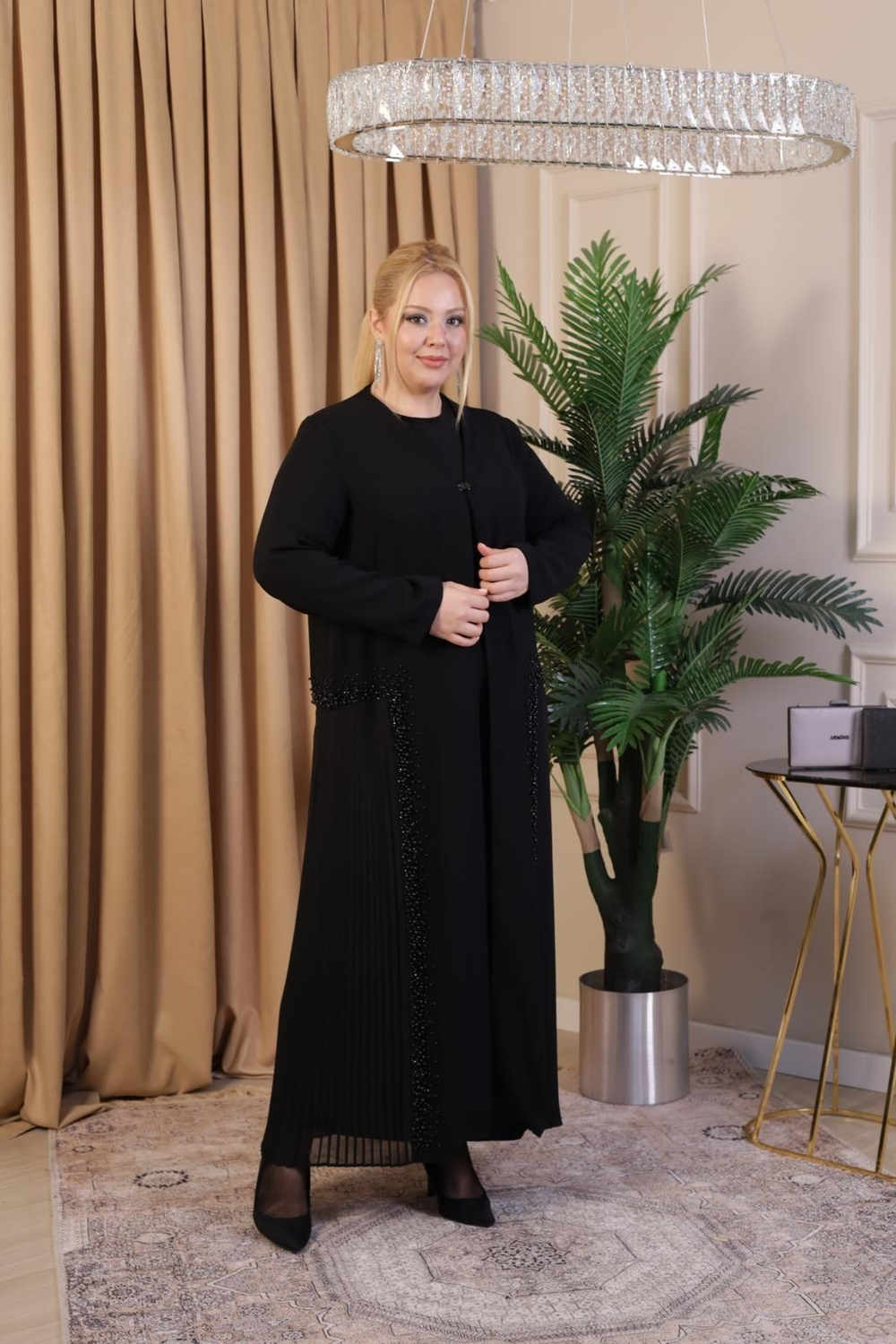 PİLELİ ABAYA TAKIM 6002 KOD
