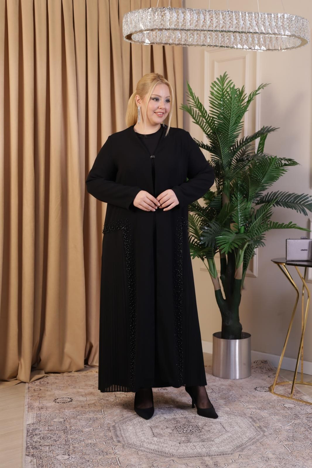 PİLELİ ABAYA TAKIM 6002 KOD