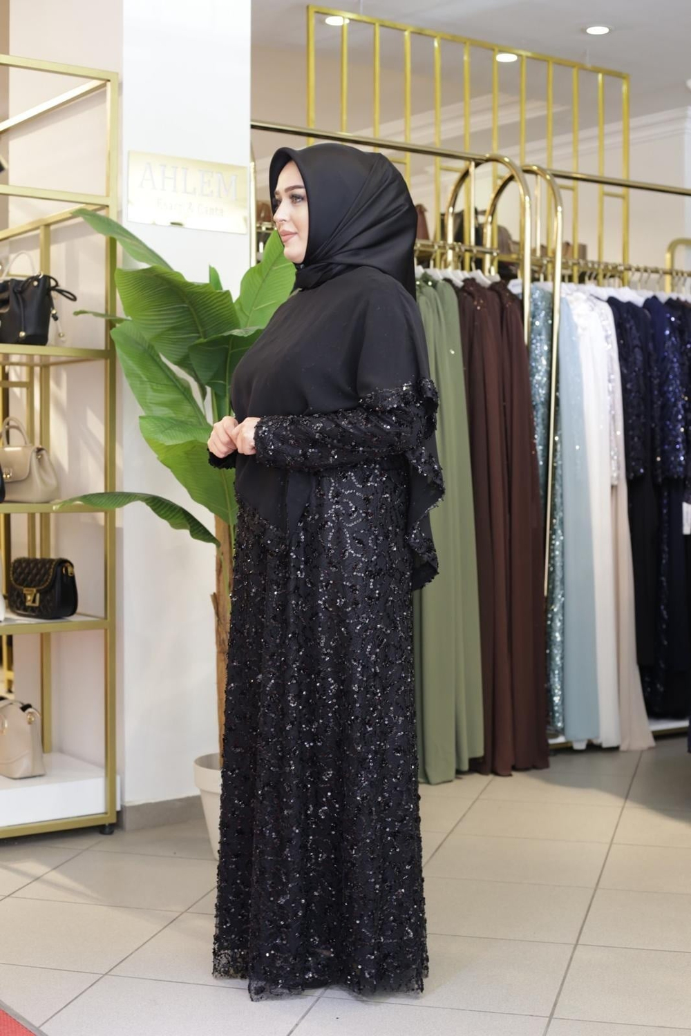 PUL PAYET ELBİSE 6125 KOD