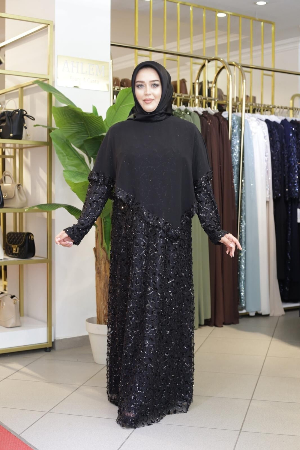 PUL PAYET ELBİSE 6125 KOD
