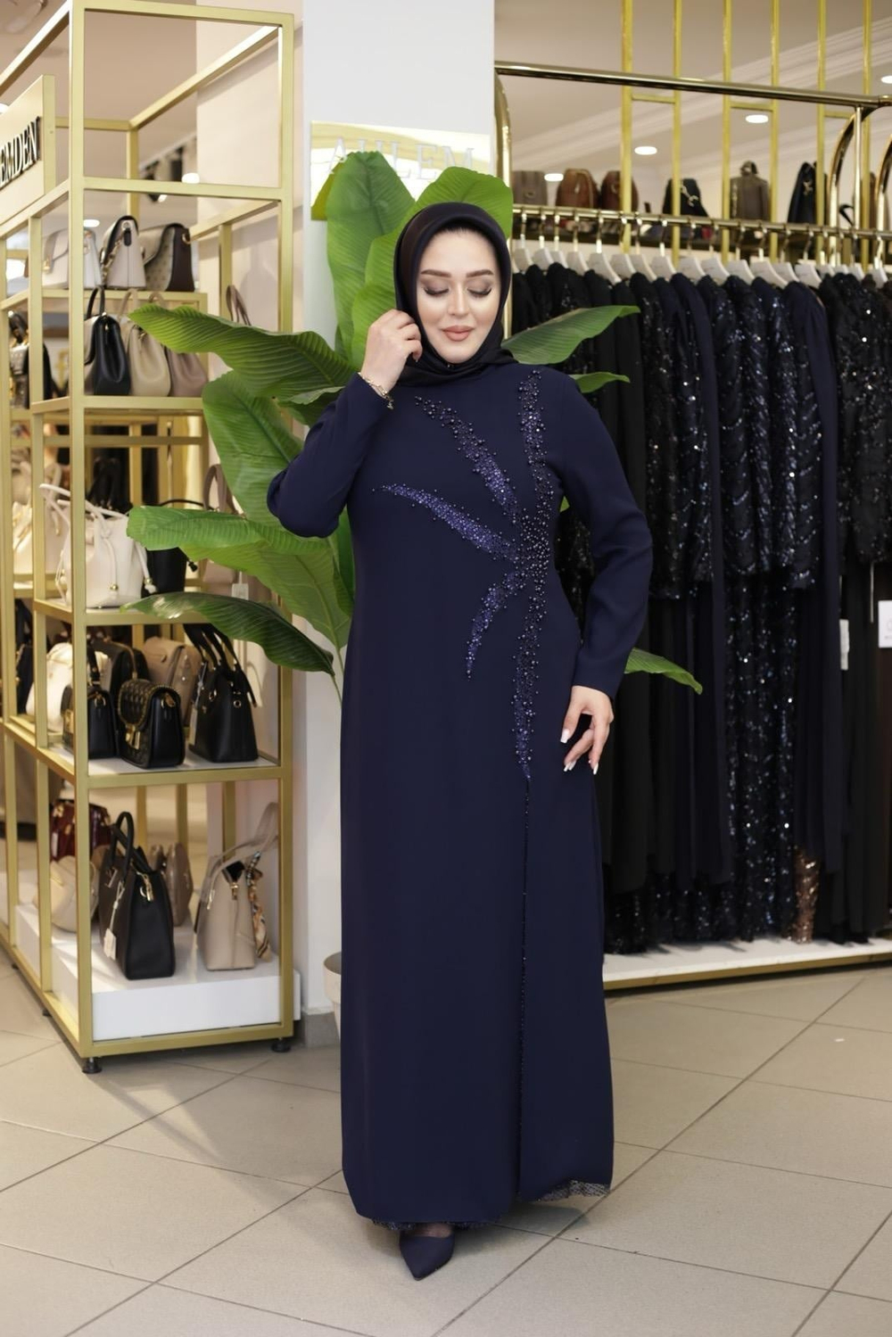 SAFİR IŞILTILI ELBİSE 3404 KOD