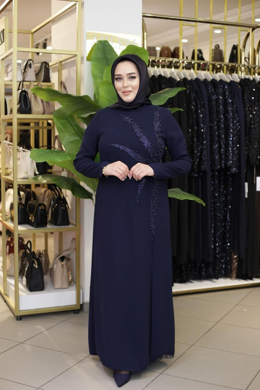 SAFİR IŞILTILI ELBİSE 3404 KOD