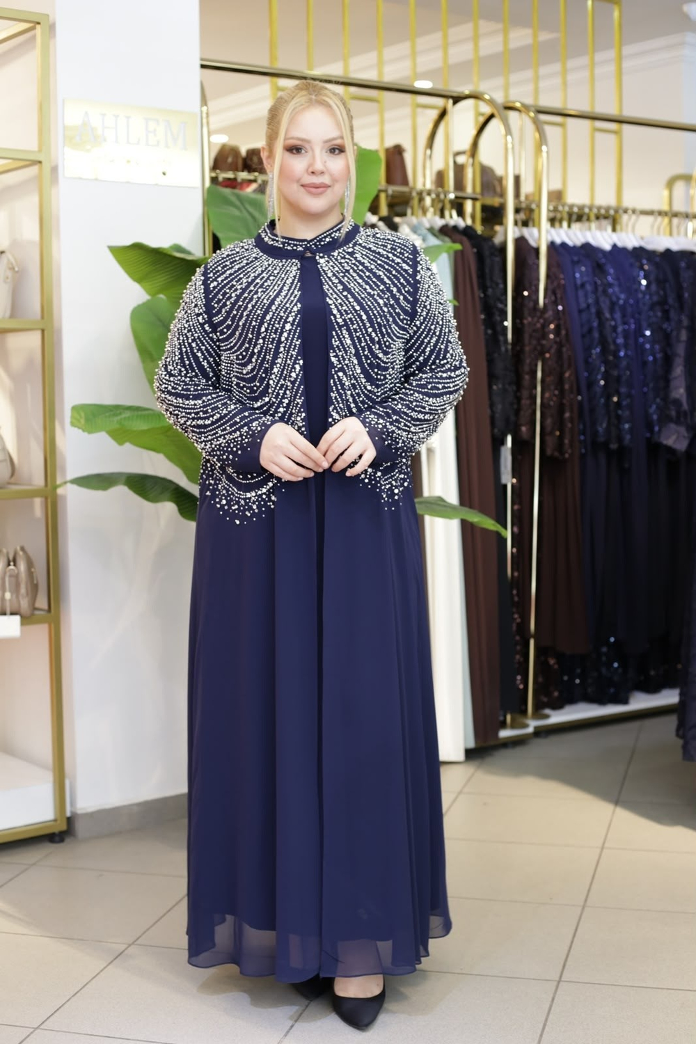 SAWAROSKİ TAŞLI ABAYA TAKIM BEY804 KOD