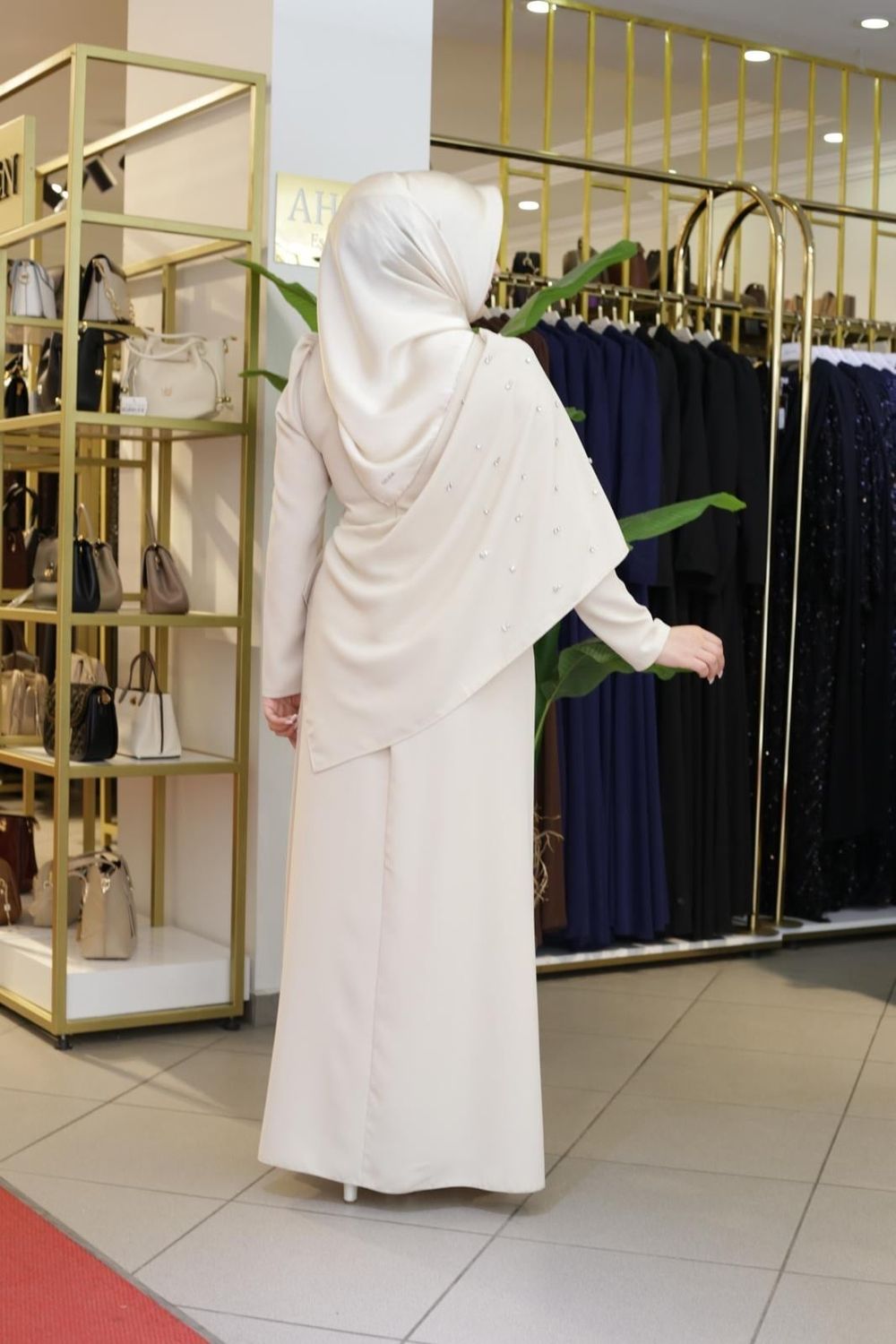 SAWOROSKİ PELERİN DETAYLI ELBİSE 0055 KOD