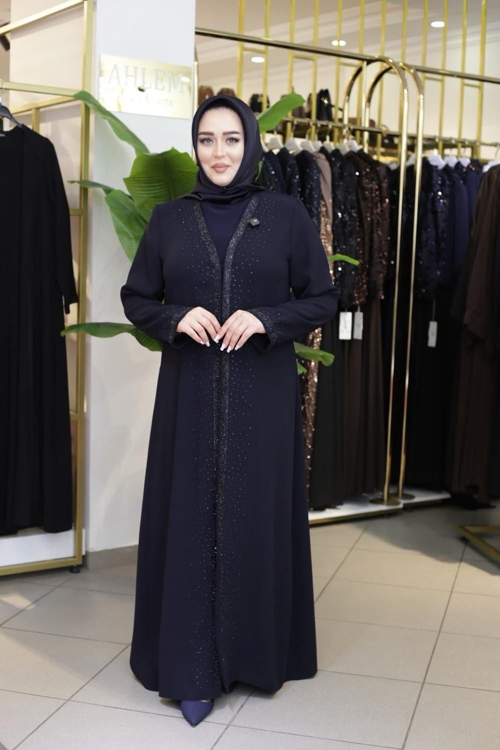 ŞERİT TAŞLI ABAYA TAKIM 7127 KOD