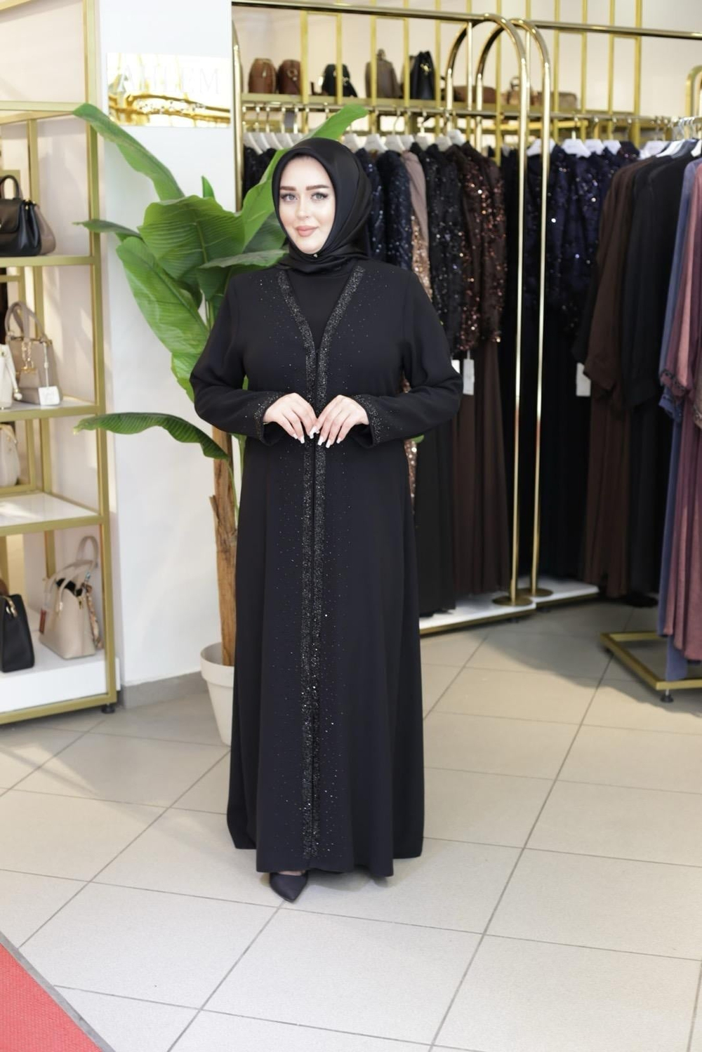 ŞERİT TAŞLI ABAYA TAKIM 7127 KOD