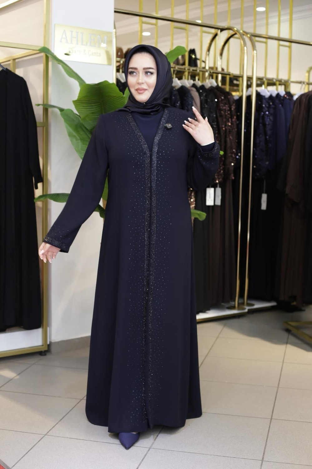 ŞERİT TAŞLI ABAYA TAKIM 7127 KOD
