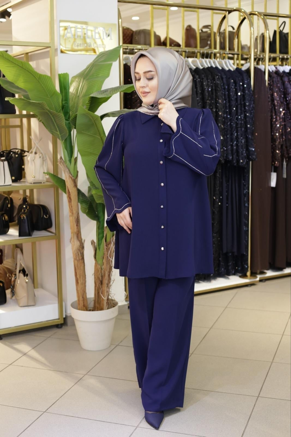TAŞ BASKILI PANTOLON TAKIM 2650 KOD