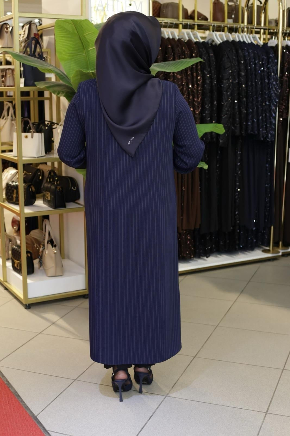 TAŞ DETAYLI ÇİZGİLİ TUNİK 3450 KOD