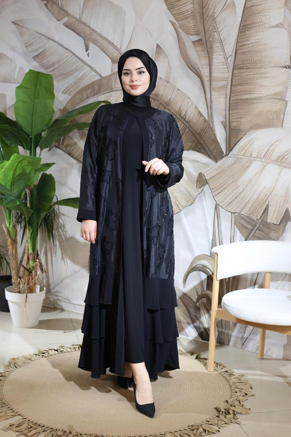 ZRNY5529 CODE JUPE À VOLANTS ABAYA TAILLEUR