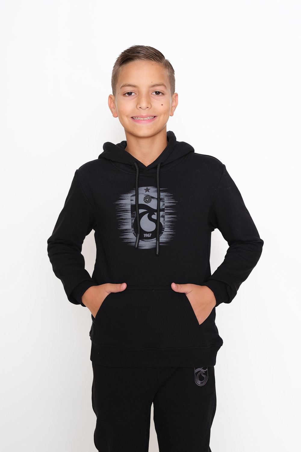 GENÇ SWEAT KAPÜŞONLU BÜYÜK LOGO BASKILI