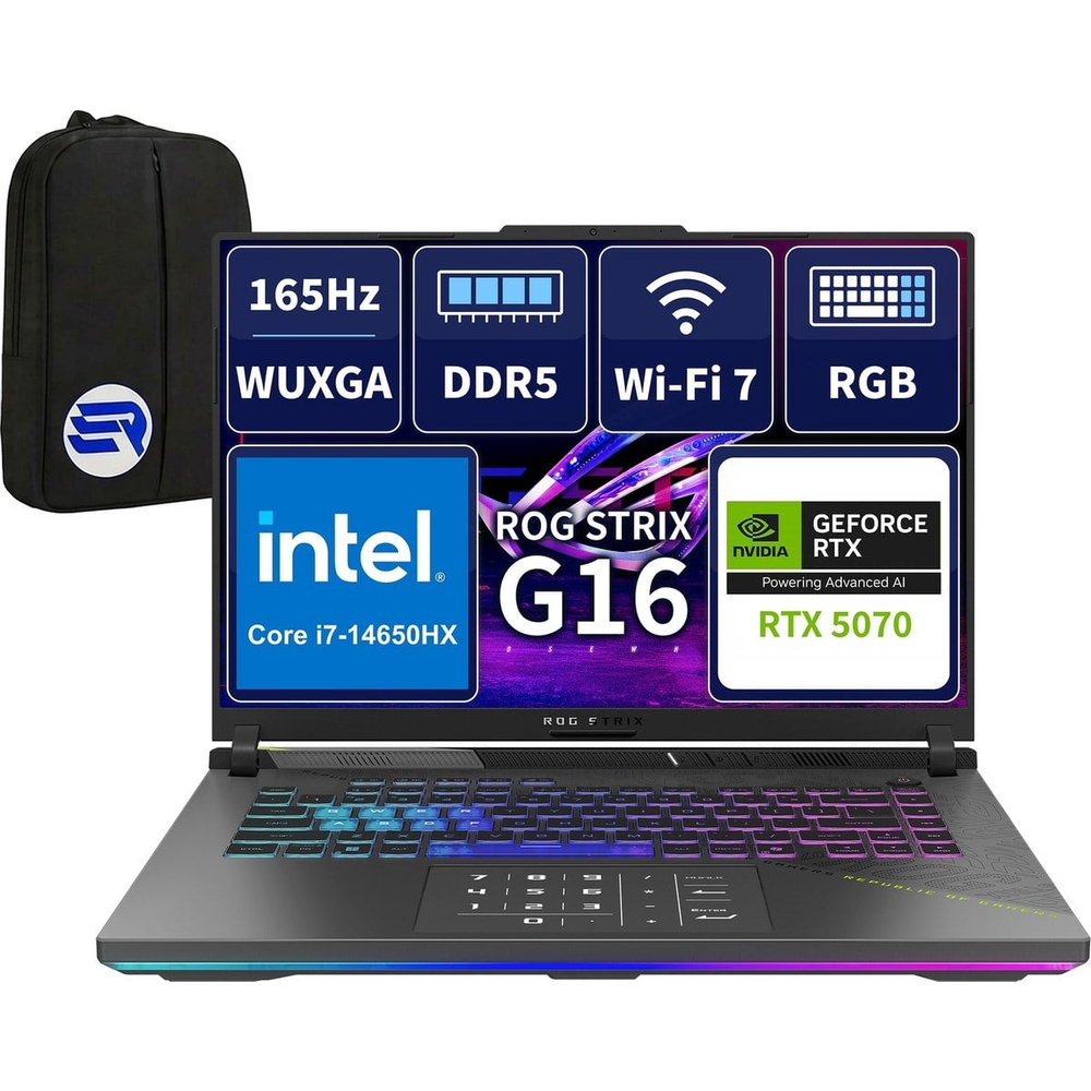 Asus ROG Strix G16 G615JPR-RV300EP6 i7-14650HX RTX5070 8GB 32GBRAM 1TBSSD 16'' WUXGA 165Hz Win11 Pro + ElektroPasaj Çanta