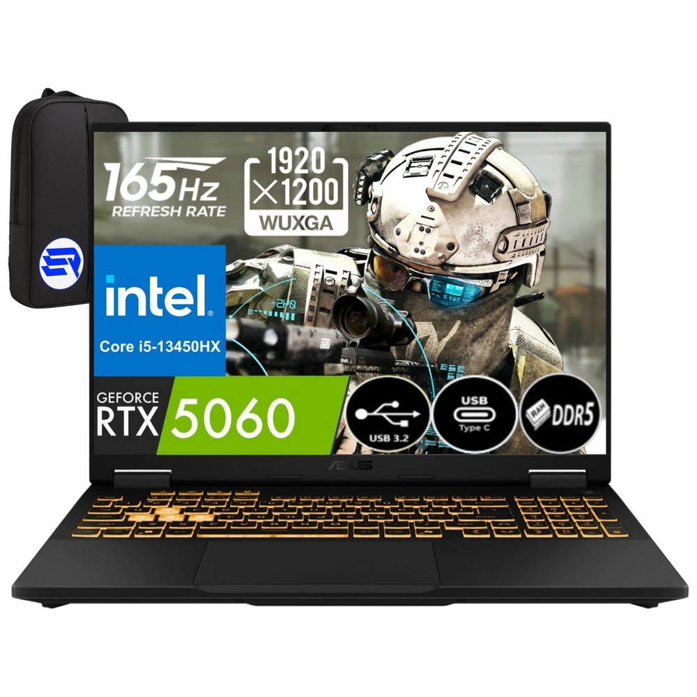 Asus Tuf F16 FX608JM-RV075EP8 I5-13450HX 32GB 2tb SSD RTX5060 115W 16'' Fhd+ Wuxga 165Hz WIN11 Pro + Elektropasaj Çanta