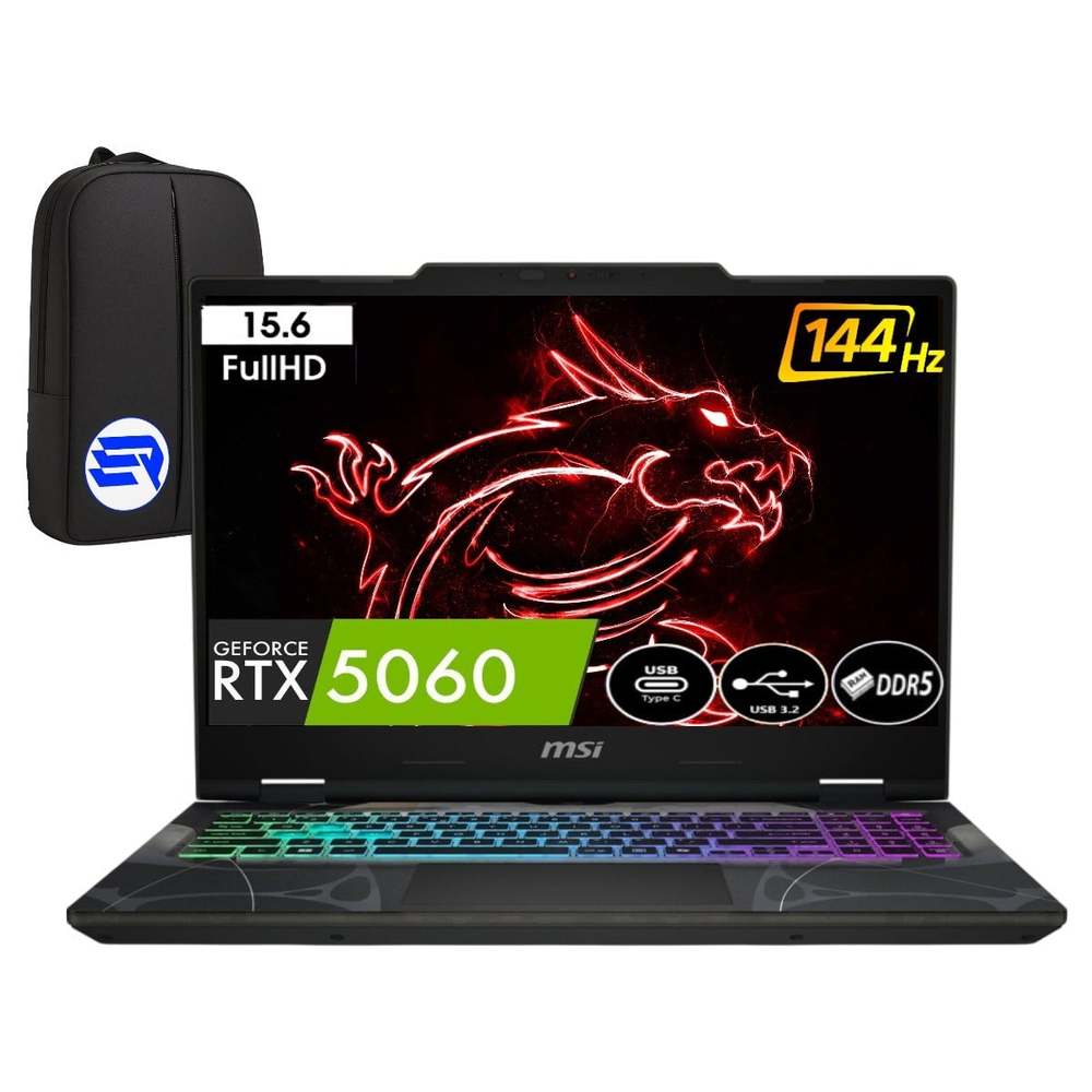 Msi Cyborg 15 B2RWFKG-208XTREP2 Intel Core 7-240H 32GB Ram 1tb SSD RTX5060 15.6'' Full Hd 144Hz WIN11 Pro + Elektropasaj Çanta