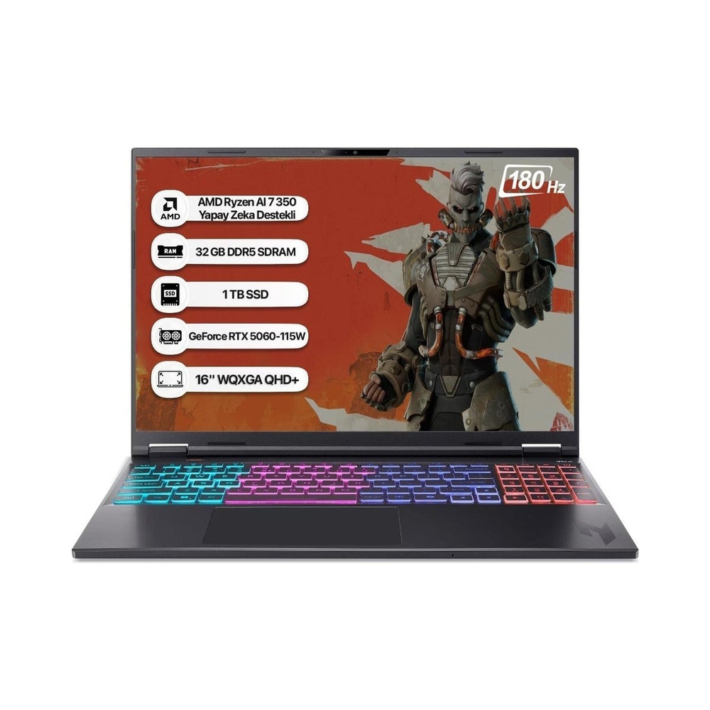 Nitro 16S NH.QXJEY.002 R7 AI-350 32GB 1tb RTX5060-8GB 16'' WQXGA 180Hz Dos