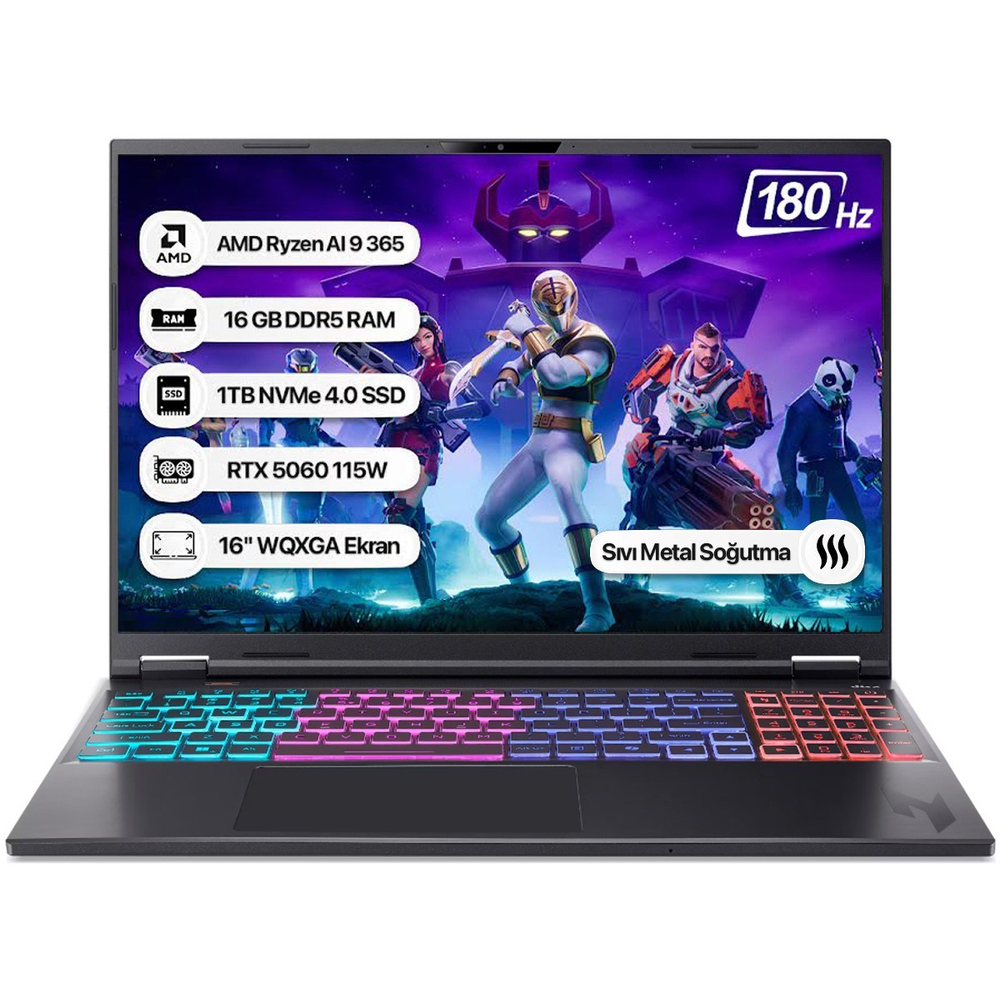 Nitro 16S NH.QXUEY.001 Ryzen Aı 9 365 16GB 1tb SSD RTX5060-115W 180Hz 16 Wqxga Dos Taşınabilir Bilgisayar