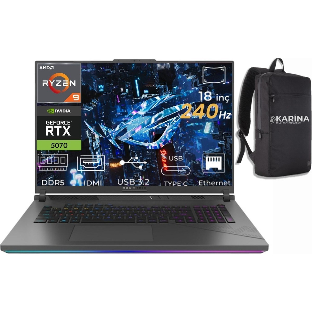 Rog Strix G18 Ryzen 9 8940HX G814PP-S9045-34 16GB 2tb RTX5070 8gb W11PRO 18