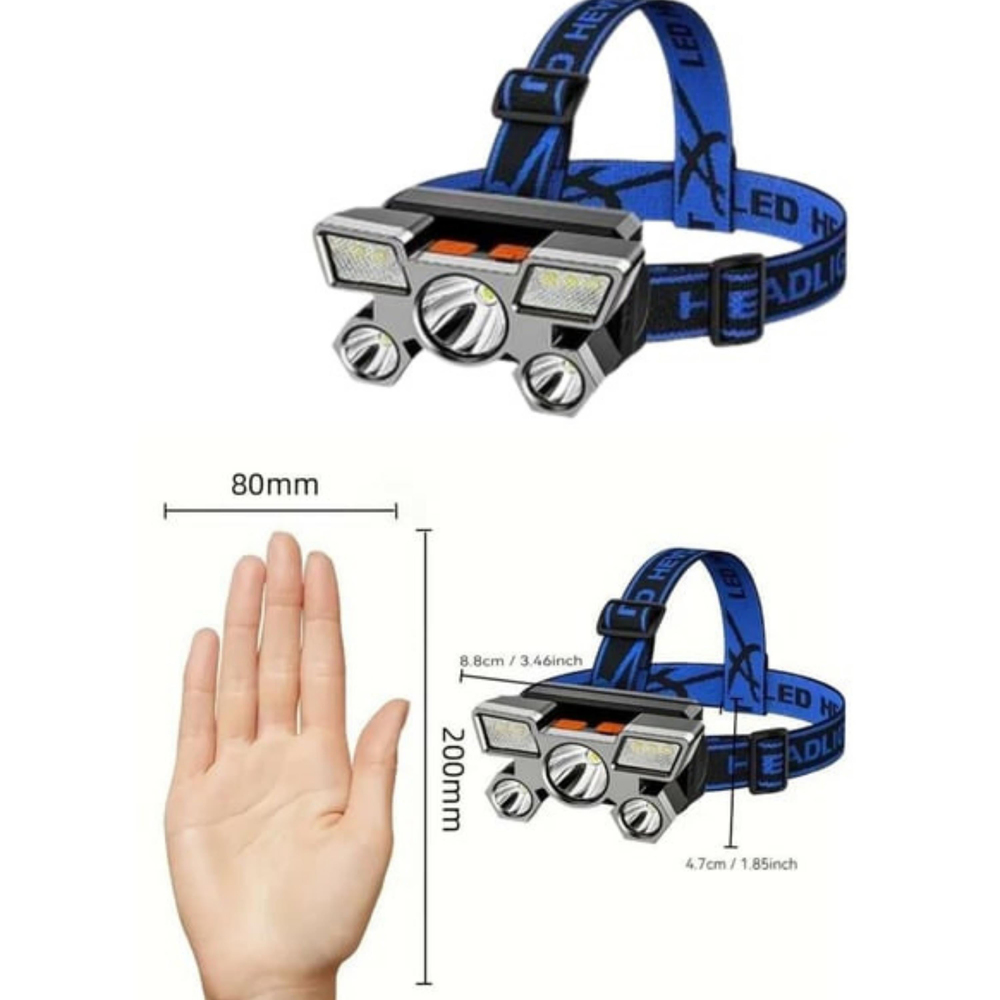 5 Ledli Usb Şarjlı Kafa Lambası