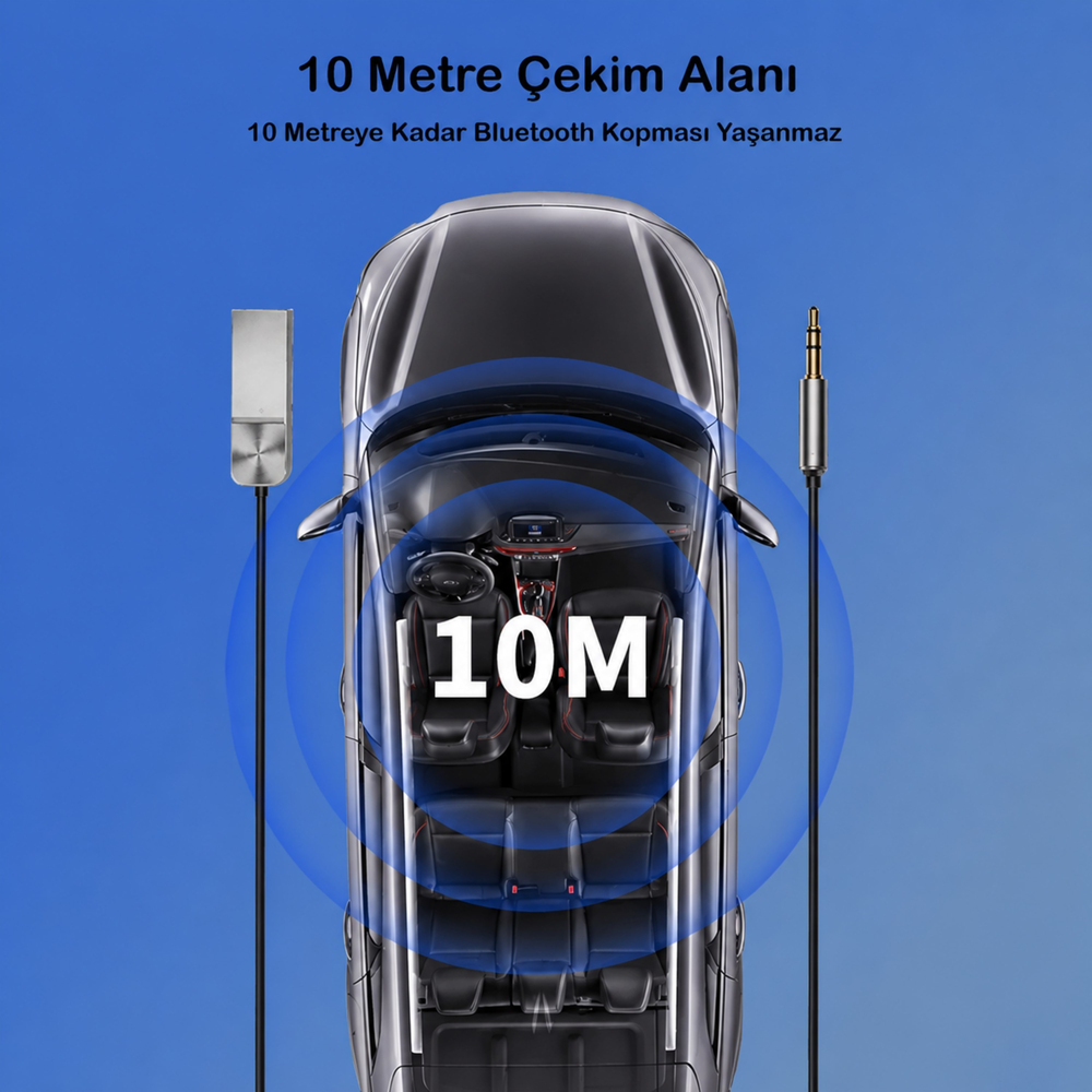 A13 Aux Kit Bluetooth Çevirici USB 3.5mm AUX Bluetooth Adaptör Araç Ses Aktarım Kablosu USB Beslemeli Spiral Kablo