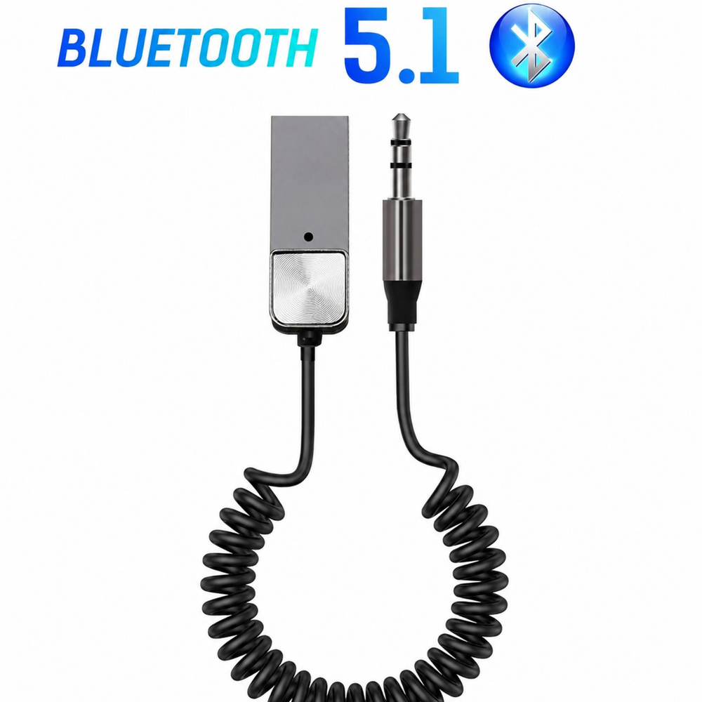 A13 Aux Kit Bluetooth Çevirici USB 3.5mm AUX Bluetooth Adaptör Araç Ses Aktarım Kablosu USB Beslemeli Spiral Kablo
