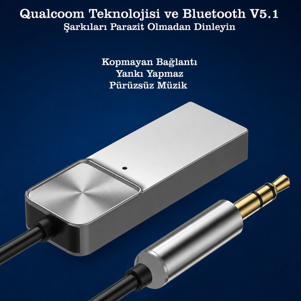 A13 Aux Kit Bluetooth Çevirici USB 3.5mm AUX Bluetooth Adaptör Araç Ses Aktarım Kablosu USB Beslemeli Spiral Kablo