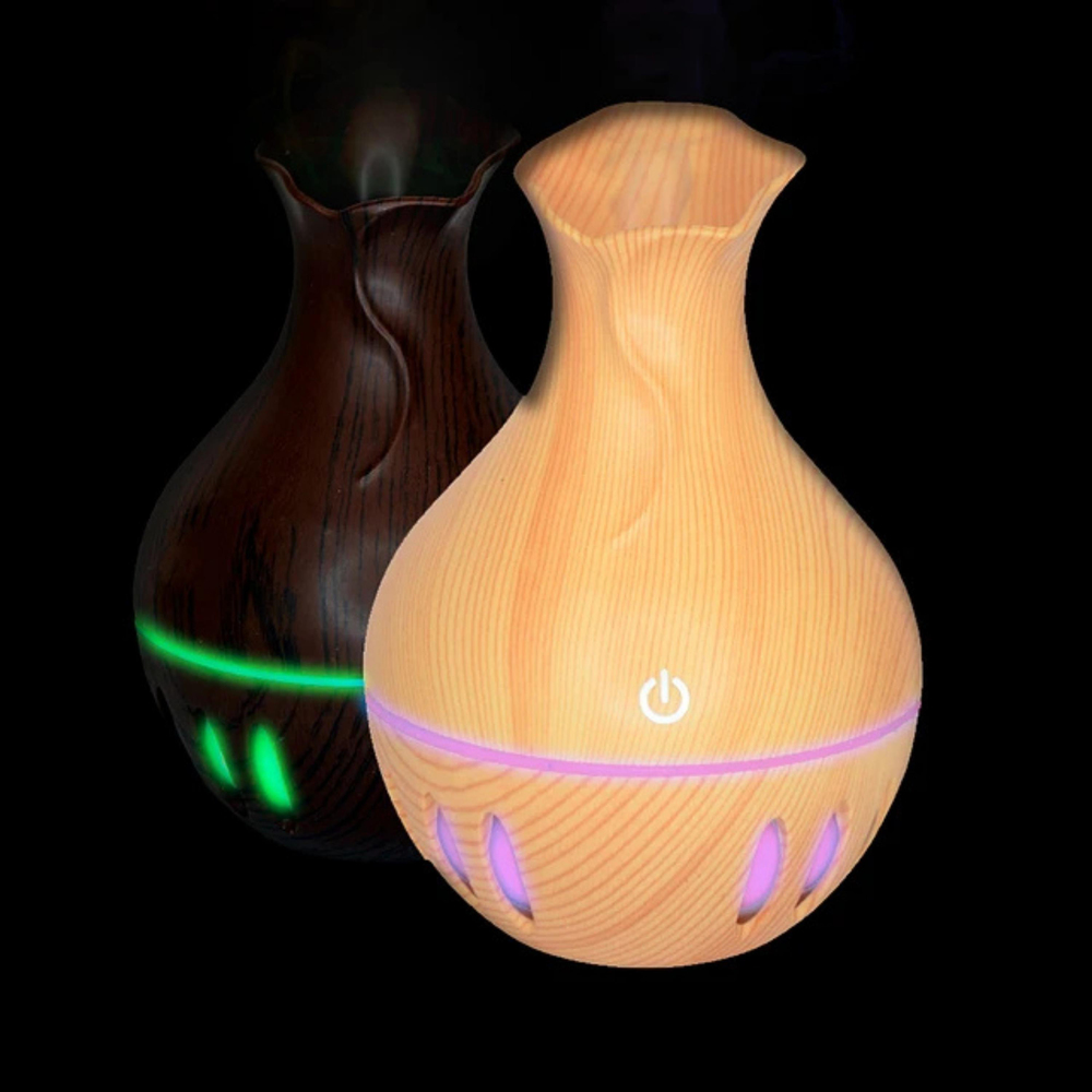 Açık Ahşap Rengi Ultrasonik Aroma Difüzörü Led Işıklı Aromatik Oda Kokusu Ve Hava Nemlendirici