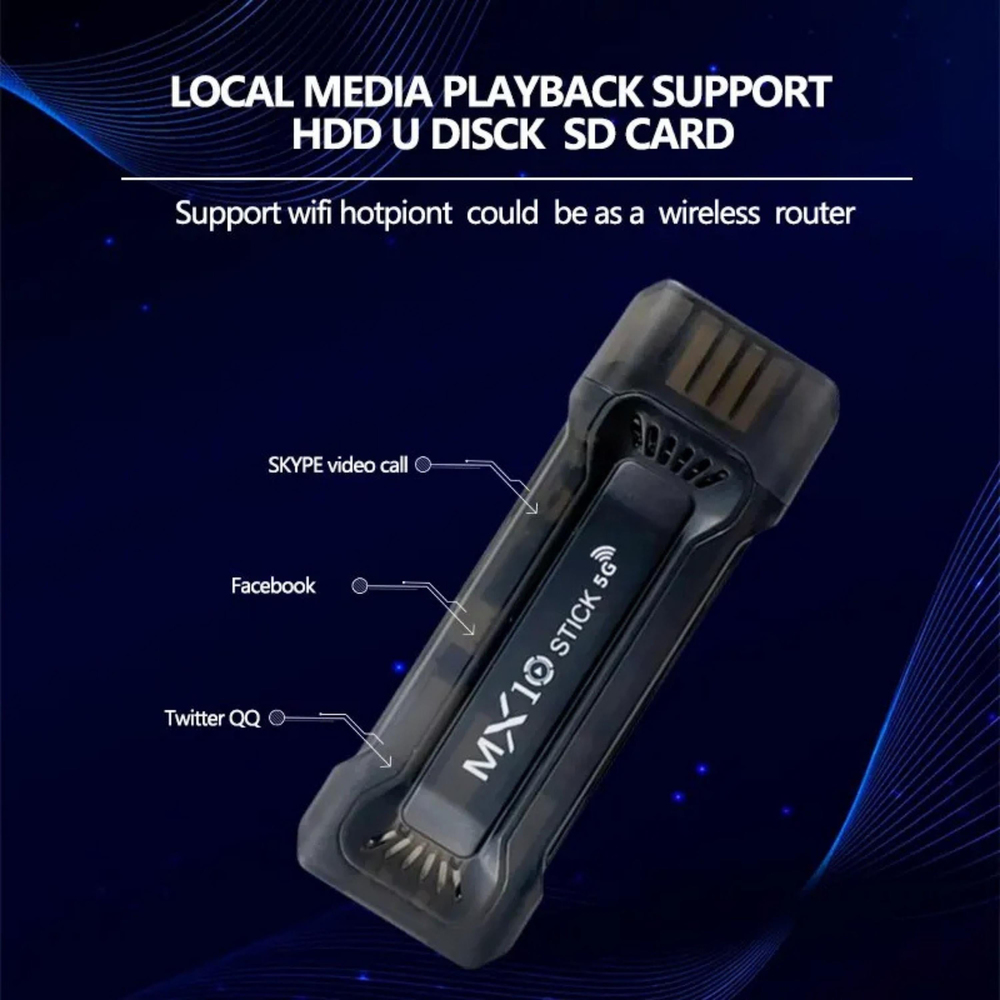 Android TV MX10 Stick 4K Ultra HD Android TV Box TV Stick Google Assistant 5G WiFi Smart TV Dönüştürücü Medya Oynatıcı