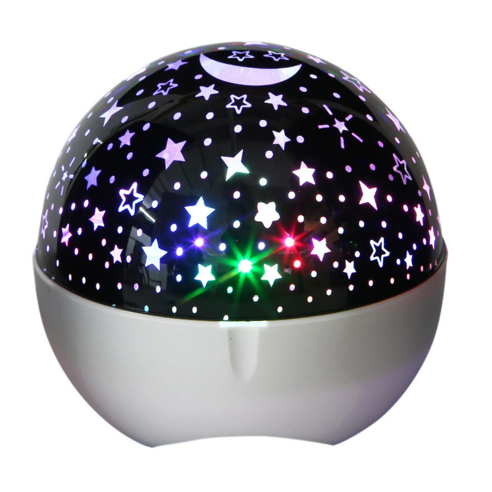 Beyaz BWR - 494 RGB Işıklı Bluetooth Hoparlör 360 Derece Yıldız Projeksiyon Gece Lambası USB Kablolu Disco Işık Efektli Müzik Çalar Müzikli Star