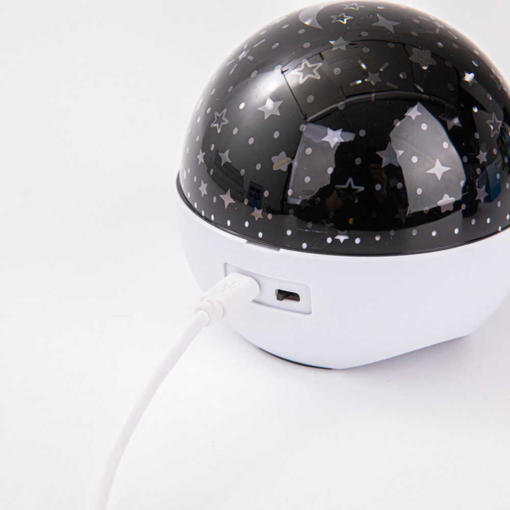 Beyaz BWR - 494 RGB Işıklı Bluetooth Hoparlör 360 Derece Yıldız Projeksiyon Gece Lambası USB Kablolu Disco Işık Efektli Müzik Çalar Müzikli Star
