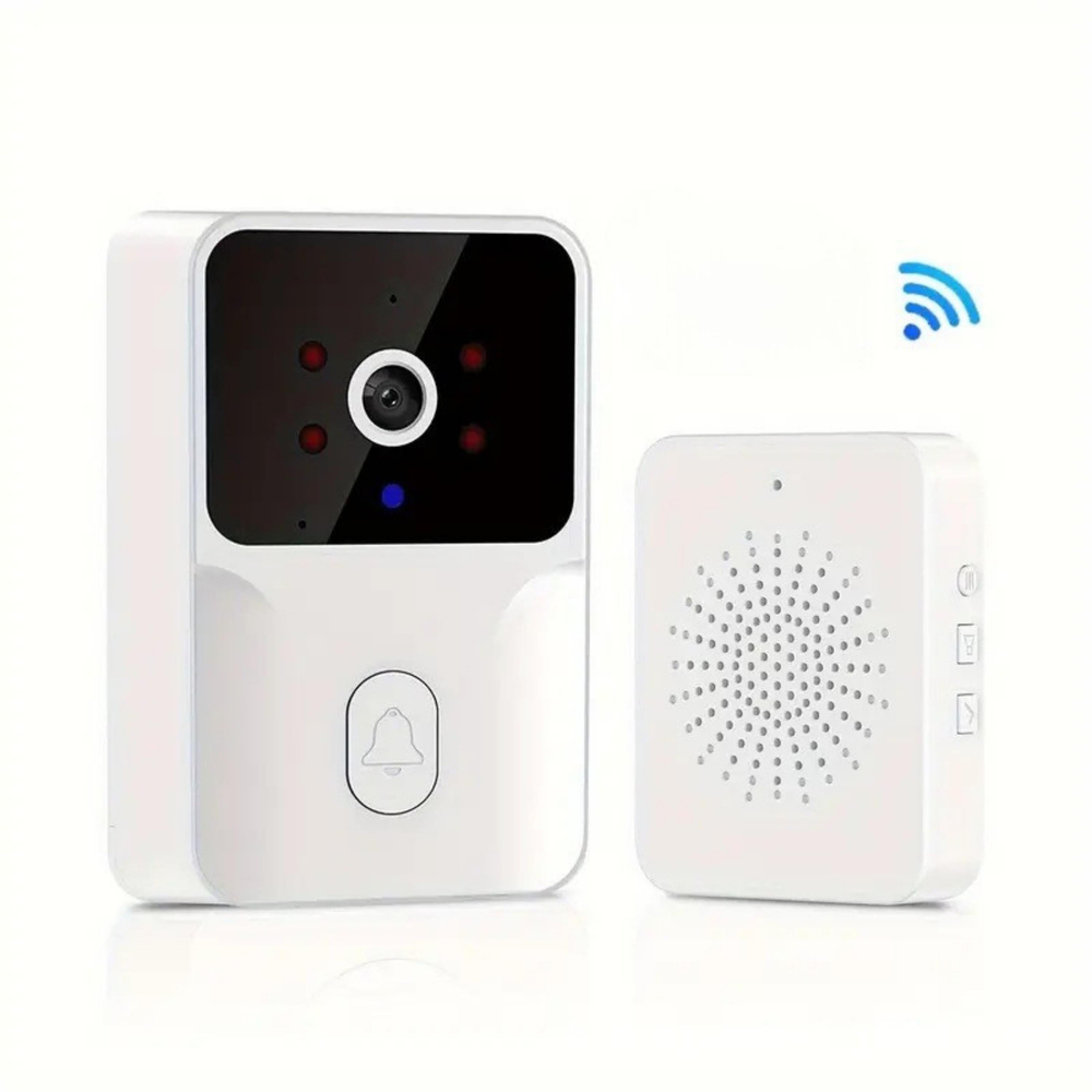 Beyaz Kameralı Akıllı Kapı Zili Kamera Sistemli Mini Doorbell Görüntülü Kapı Zili Hareket Sensörlü Gece Görüşlü Ev Ofis Güvenlik Şarjlı Kapı Zili