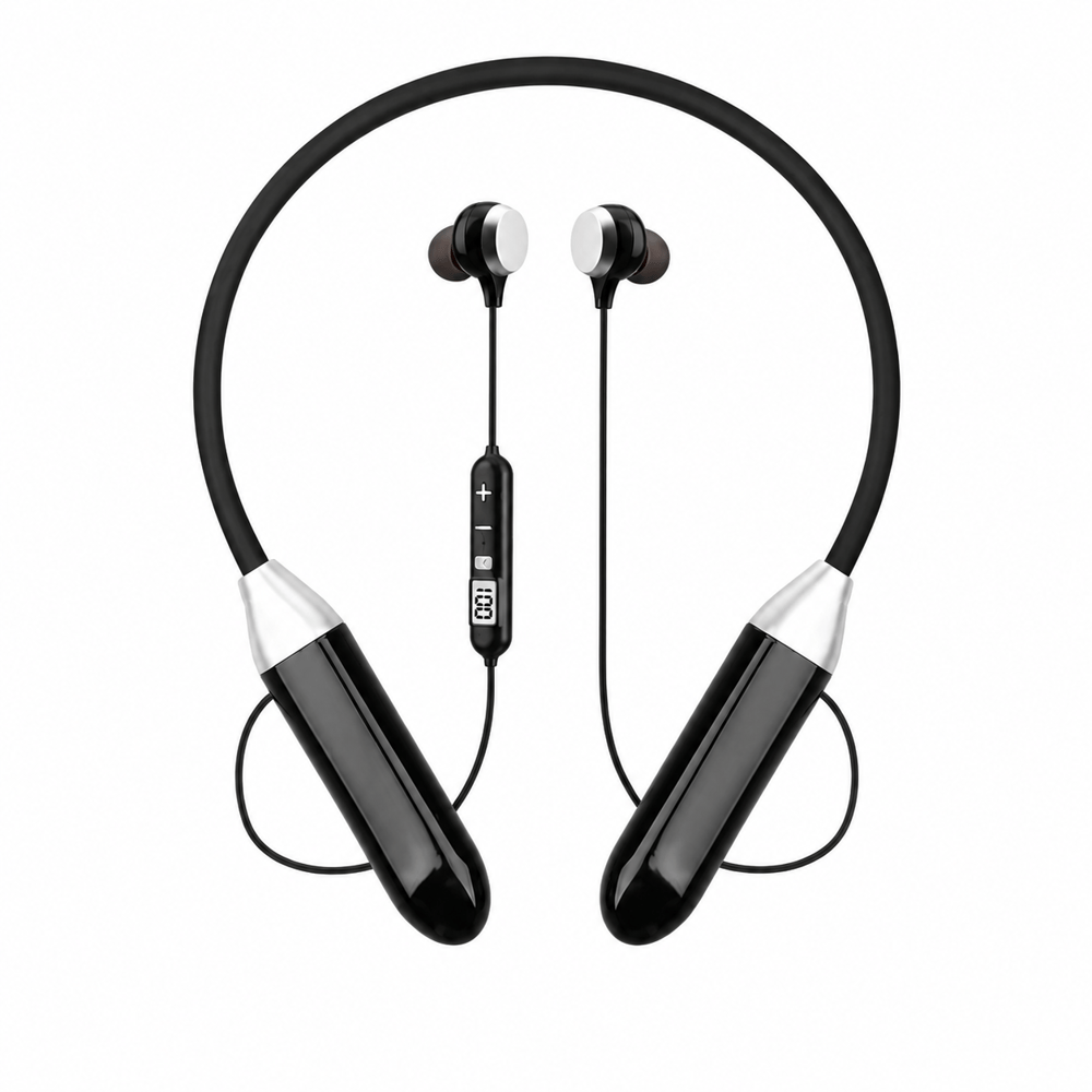 Comfort-04 Boyun Tipi Bluetooth Kulaklık 400 Saat Uzun Kullanım Dijital Göstergeli HD Ses Çift Cihaz Bağlantılı Kablosuz Kulaklık