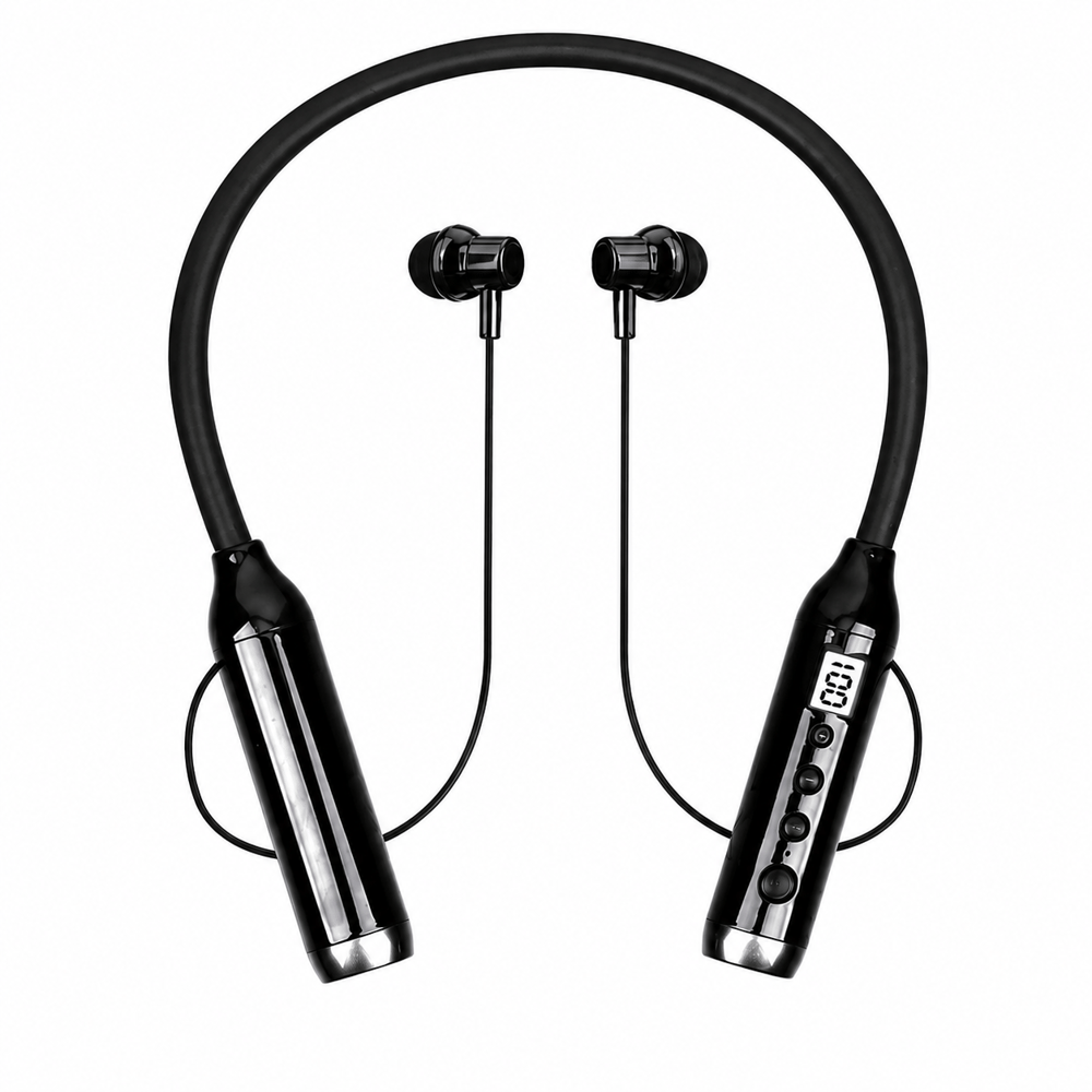 Comfort-05 Boyun Tipi Bluetooth Kulaklık 600 Saat Uzun Kullanım Dijital Göstergeli HD Ses Çift Cihaz Bağlantılı Kablosuz Kulaklık