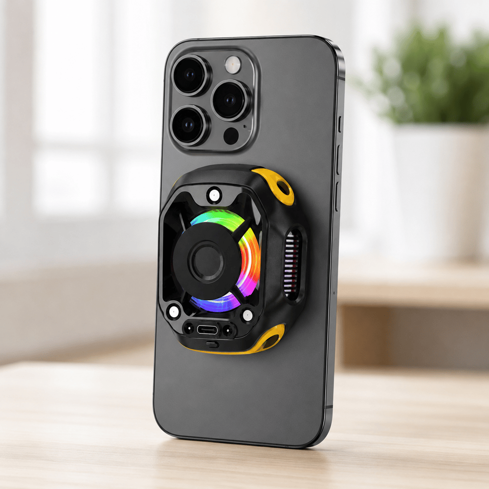 CX12 Manyetik Telefon Soğutucu Fan 10W Hızlı Soğutma RGB Aydınlatmalı Sessiz Type-C Mobil Oyun Soğutucu