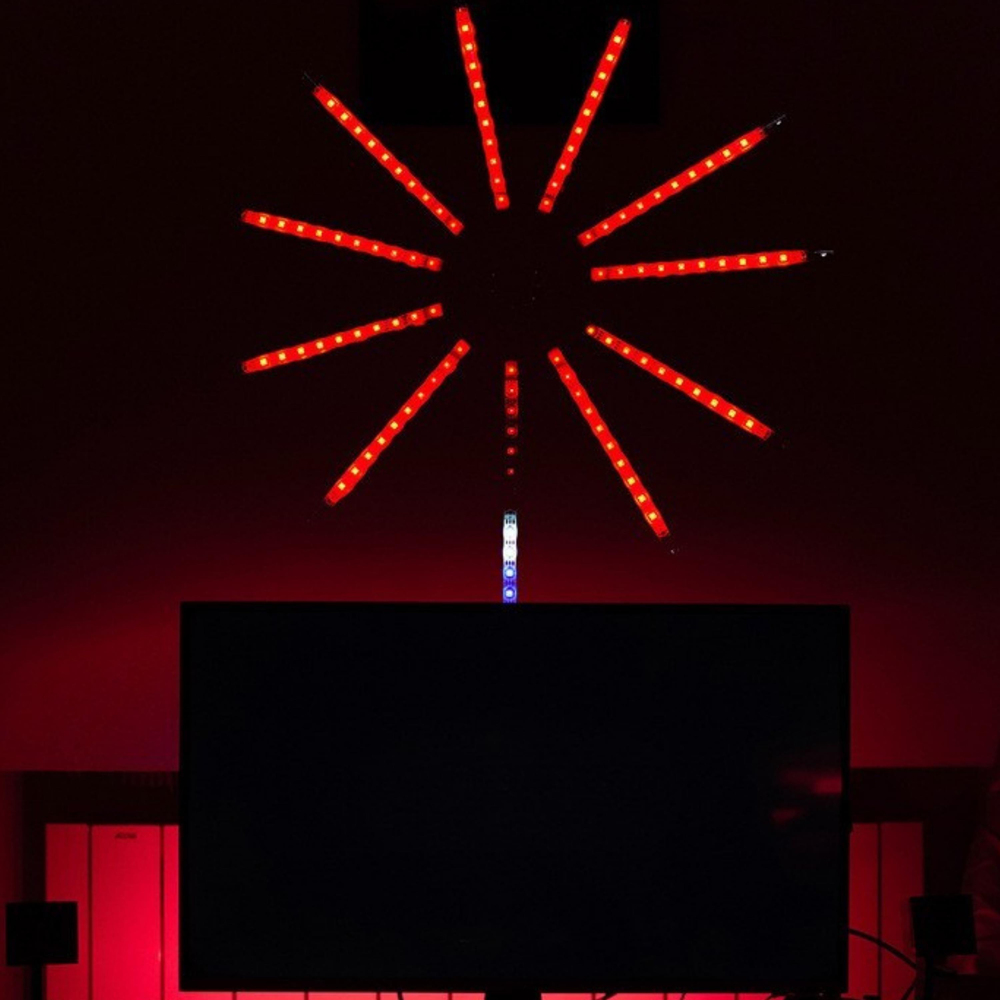 DP-626 Işık Rgb Led Fireworks Light Akıllı Ortam Aydınlatma Müzik Senkronlu Sese Duyarlı Uygulama Kontrollü Usb Işıklı Dekoratif Duvar Tavan Işığı Kumandalı