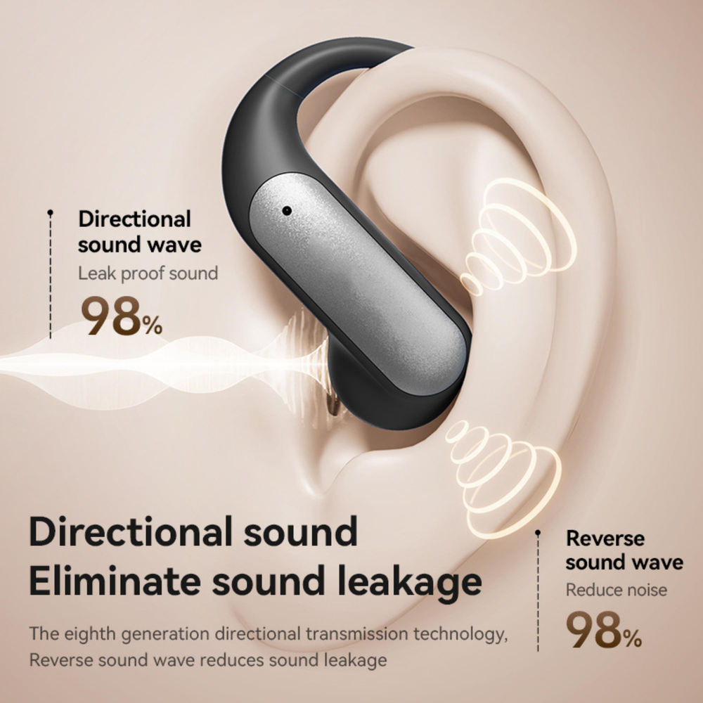 Gri M127 Bluetooth Kulaklık Dijital Led Göstergeli Kablosuz Kulak İçi Kulaklık V6.0 Şarj Göstergeli Kulak Arkası Esnek Yumuşak Tasarımlı Kulaklık