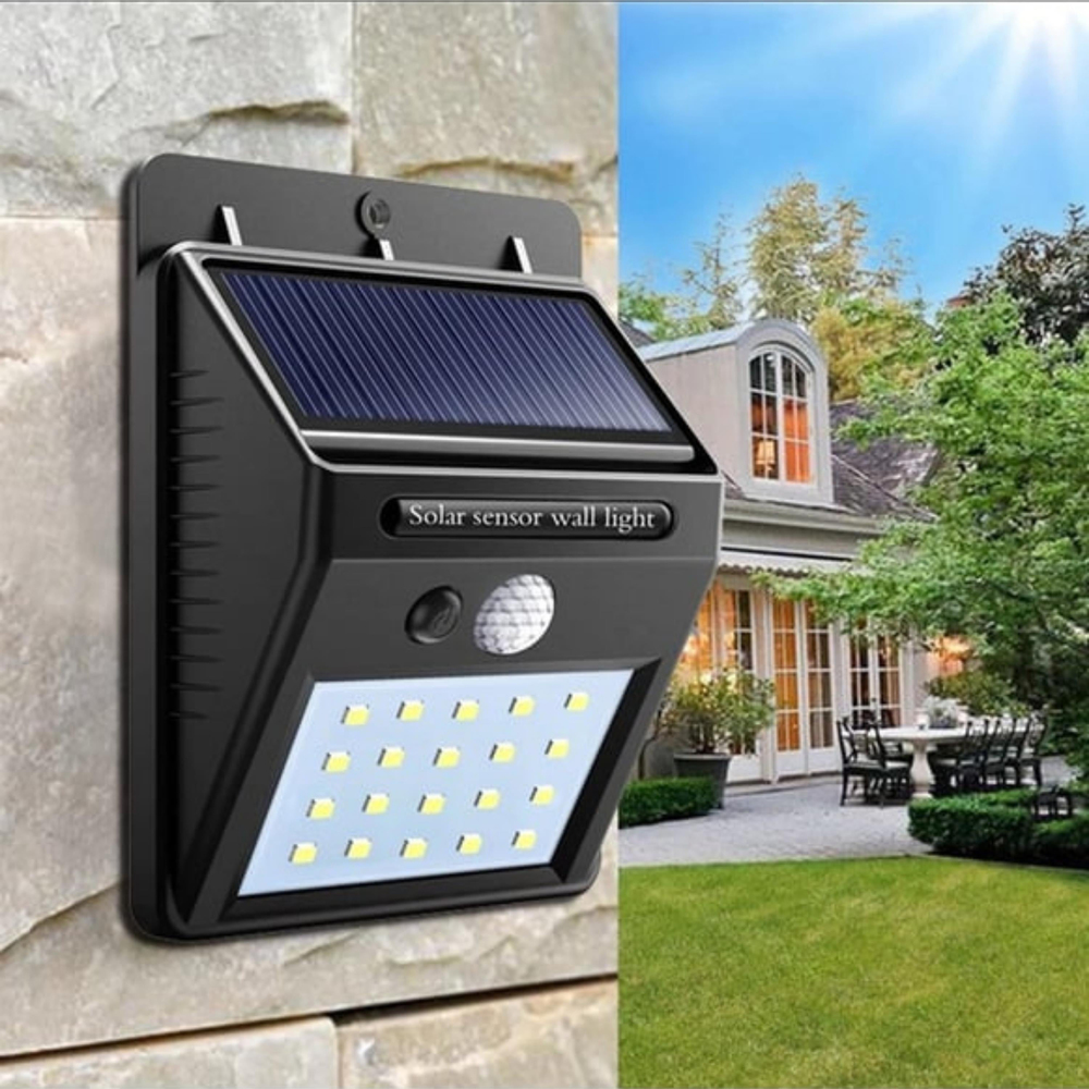 Güneş Enerjili Sensörlü 20li Bahçe Sokak Ledli Işıklandırma