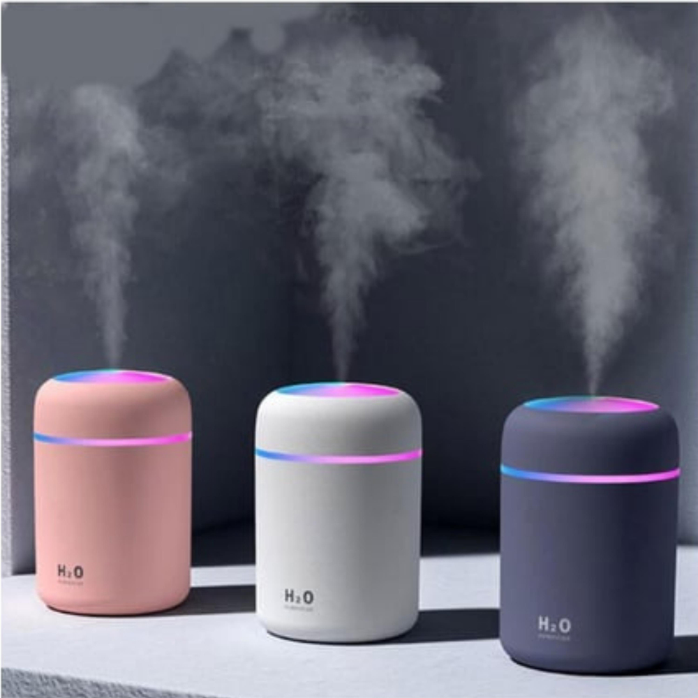H2-O Hava Nemlendirici LED Işıklı Mini Oda Nemlendirici ve Taşınabilir Buhar Makinesi
