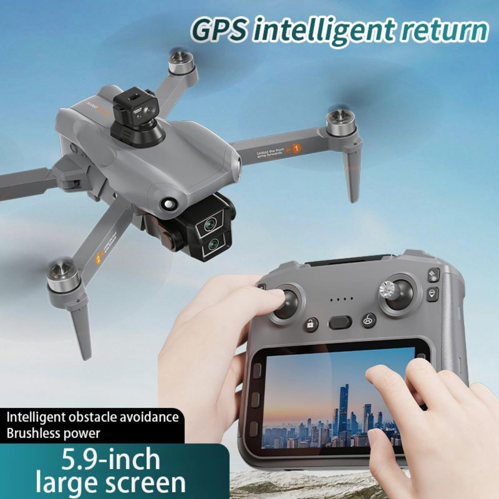 K19 Max HS322 GPS Geri Dönüşlü Çift Kameralı Engel Algılamalı Katlanabilir Hd Kameralı Drone Ekran Kumandalı