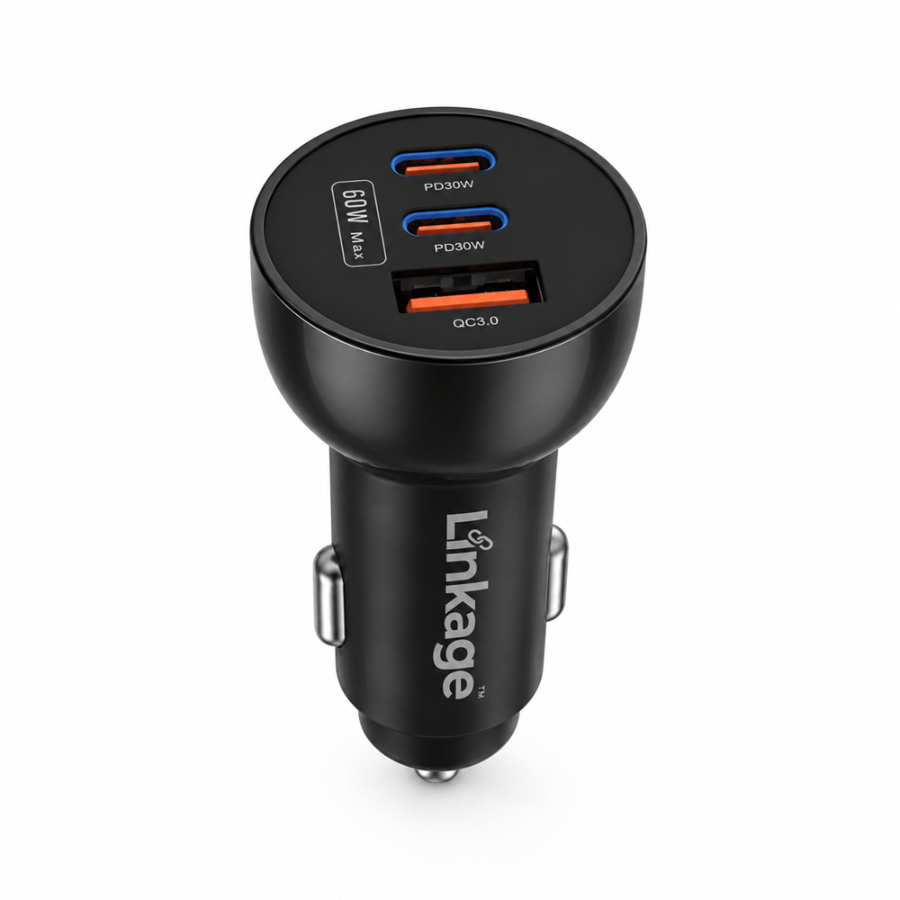 LNC01 60W PD 30W Araç İçi Şarj Cihazı 2 Type C 1 USB QC3.0 Hızlı Şarj Adaptörü 12V 24V Araç Çakmaklık Şarj Aleti