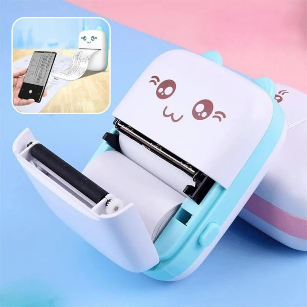 Mavi Termal Cep Yazıcısı Mini Printer