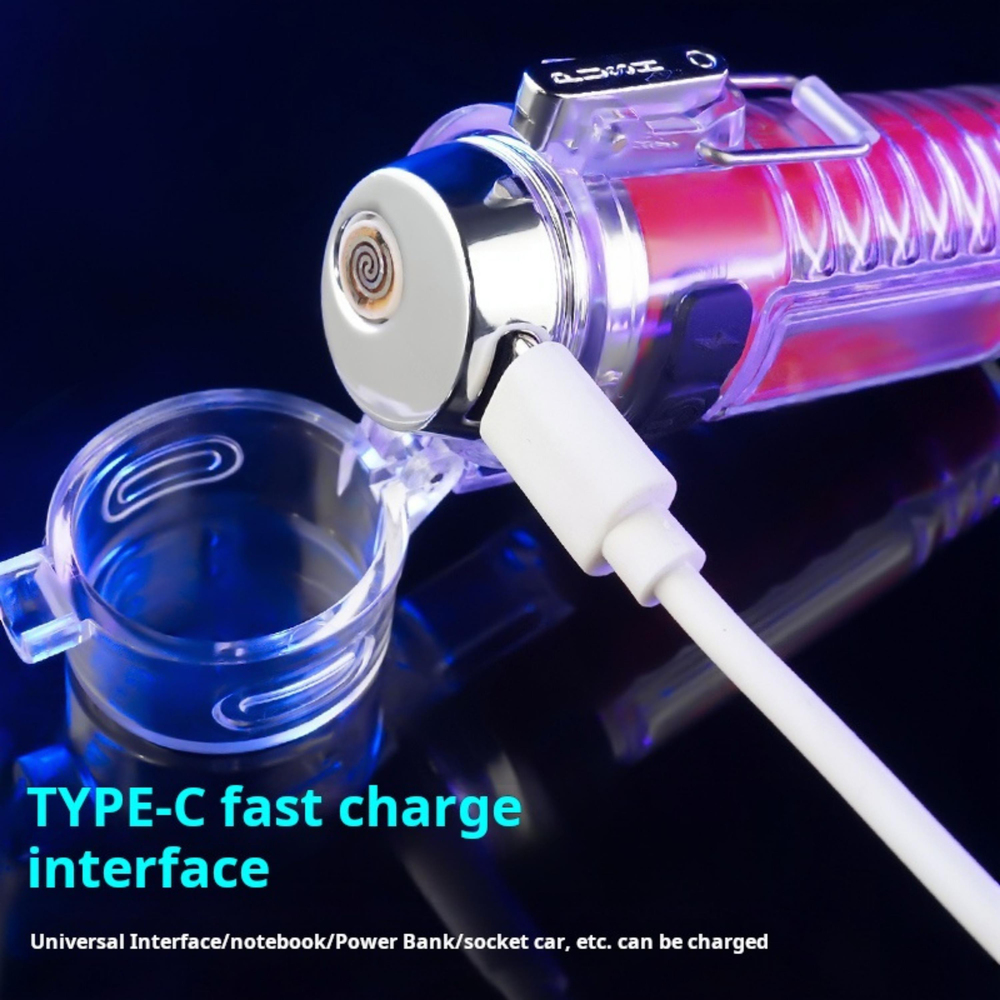 MX8811 Çok Fonksiyonlu Şarjlı Çakmaklı LED Acil Durum Feneri  Type-C Şarjlı, Su Geçirmez, Çoklu Işık Modlu Taşınabilir Mini El Feneri