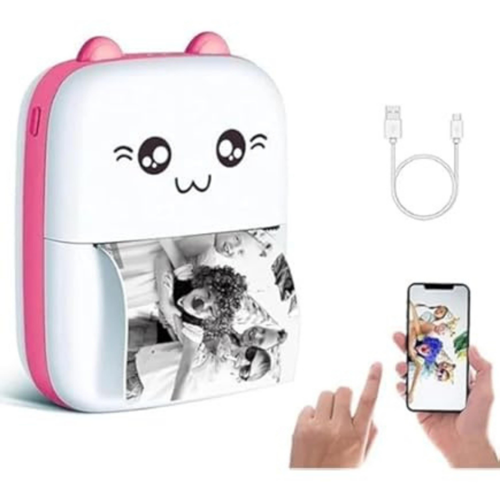 Pembe Termal Cep Yazıcısı Mini Printer